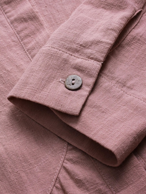 Stand collar pleated long sleeve dress - Image 7