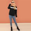 Striped Colorblock Tunic Pullover Women Autumn Highstreet Minimalist Sweatshirt - Image 4