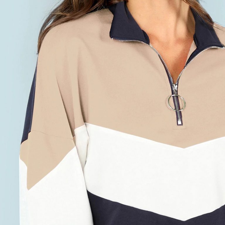 Sweatshirt Athleisure Stand Collar Raglan Sleeve Sweatshirt Women Autumn Pullovers - Image 16