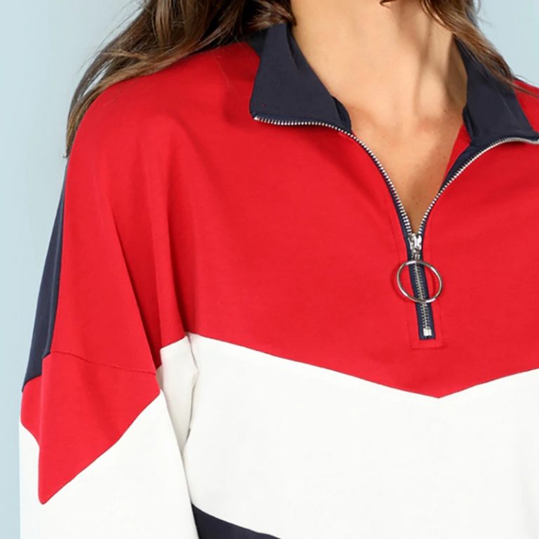 Sweatshirt Athleisure Stand Collar Raglan Sleeve Sweatshirt Women Autumn Pullovers - Image 20