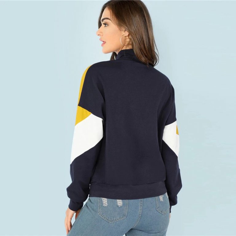 Sweatshirt Athleisure Stand Collar Raglan Sleeve Sweatshirt Women Autumn Pullovers - Image 9