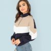 Sweatshirt Athleisure Stand Collar Raglan Sleeve Sweatshirt Women Autumn Pullovers - Image 12