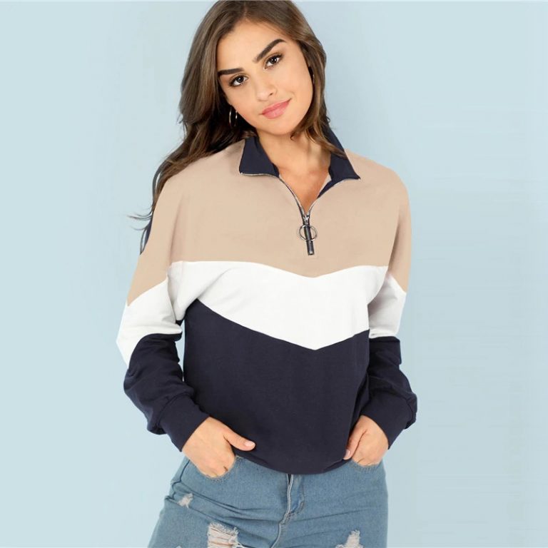 Sweatshirt Athleisure Stand Collar Raglan Sleeve Sweatshirt Women Autumn Pullovers - Image 13