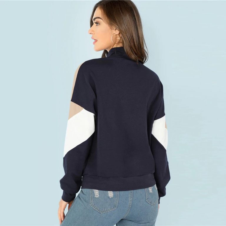 Sweatshirt Athleisure Stand Collar Raglan Sleeve Sweatshirt Women Autumn Pullovers - Image 14