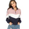 Sweatshirt Athleisure Stand Collar Raglan Sleeve Sweatshirt Women Autumn Pullovers - Image 6