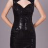 Sweetheart Neck Backless Sequined Black Dress - Image 10