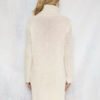 Turtleneck Sweater Dress White Chunky Cable Knit Long Sleeve Split Midi Dress - Image 5