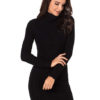 Turtleneck Sweater Dress Women Cable Knit Grey Long Sleeve Knitted Dress - Image 5