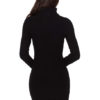 Turtleneck Sweater Dress Women Cable Knit Grey Long Sleeve Knitted Dress - Image 6