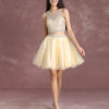 Two Pieces Homecoming Dresses Vanilla Cream Beaded Short Graduation Dress - Image 2