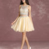 Two Pieces Homecoming Dresses Vanilla Cream Beaded Short Graduation Dress - Image 5