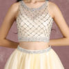 Two Pieces Homecoming Dresses Vanilla Cream Beaded Short Graduation Dress - Image 8