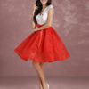 Two Tone Beading V Neck Bow Sash A Line Knee Length Graduation Dress - Image 5