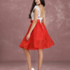 Two Tone Beading V Neck Bow Sash A Line Knee Length Graduation Dress - Image 7