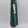 O-Neck Short Sleeve Cotton Linen Maxi Dress - Image 6
