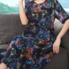 Vintage Printing Floral Long Dress - Image 4