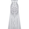 Vintage Prom Dresses Gold Sequin Strapless 1920s Flapper Dress Maxi Evening Dress - Image 6