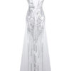 Vintage Prom Dresses Gold Sequin Strapless 1920s Flapper Dress Maxi Evening Dress - Image 7