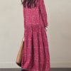 Vintage Women Floral Printed Maxi Dress - Image 4