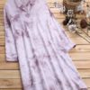Vintage Women Print Button Half Sleeve Turn Down Collar Shirt Dress - Image 2