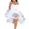 White Bodycon Dress Strapless Ruffles Shaping Sexy Party Dress
