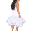 White Bodycon Dress Strapless Ruffles Shaping Sexy Party Dress - Image 3
