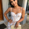 White Party Dress Lace Sexy Birthday Dress Split Cocktail Dress - Image 5