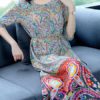 Women Bohemian Floral Printing Calf-Length Dress - Image 4