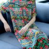 Women Bohemian Floral Silk Vintage Dress - Image 4