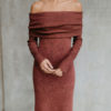 Women Knit Dress Off The Shoulder Layered Sheath Dress - Image 5