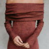 Women Knit Dress Off The Shoulder Layered Sheath Dress - Image 6