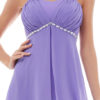 Women Party Dress Lilac Straps Sleeveless Rhinestones Pleated Layered Chiffon Maxi Dresses - Image 5