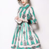 Women Printed Tie Waist Shirt Dress - Image 2
