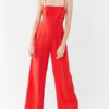 Women Red Buttons Jumpsuit