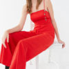 Women Red Buttons Jumpsuit - Image 3