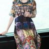 Women Retro Flowers Printing Silk Vintage Dress - Image 3