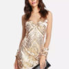 Women Sequin Dress Long Sheer Sleeves Luxury Zip Back Bodycon Party Dress - Image 4