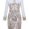 Women Sequin Dress Long Sheer Sleeves Luxury Zip Back Bodycon Party Dress - Image 6