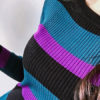 Women Striped Sweater Dress Round Neck Long Sleeve Fall And Winter Dress - Image 5