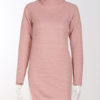 Women Sweater Dress High Collar Long Sleeve Shaping Knitted Dress - Image 4