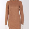 Women Sweater Dress High Collar Long Sleeve Shaping Knitted Dress - Image 6