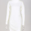 Women Sweater Dress High Collar Long Sleeve Shaping Knitted Dress - Image 8