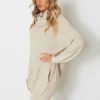 Women Sweater Dress High Collar Long Sleeve Shift Knitted Dress With Pockets - Image 4