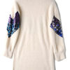 Women Sweater Dress Long Sleeve Crewneck Sequins Two Tone Mini Dress - Image 4