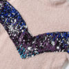 Women Sweater Dress Long Sleeve Crewneck Sequins Two Tone Mini Dress - Image 6