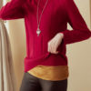 Women Sweater Long Sleeve High Collar Warm Pullover - Image 3