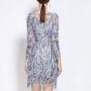 Women's Party Dress Sequined Blue Round Neck 3/4 Length Sleeve Short Dress - Image 6
