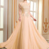 Prom Dresses Lace Applique Evening Dresses Chiffon Sleeveless Sash Floor Length Formal Gowns - Image 19