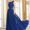 Prom Dresses Lace Applique Evening Dresses Chiffon Sleeveless Sash Floor Length Formal Gowns - Image 18