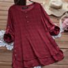 Adjustable Sleeve Irregular Hem Blouse